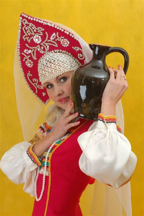 russian woman in a folk russian dress stock image image of culture concepts 4739385