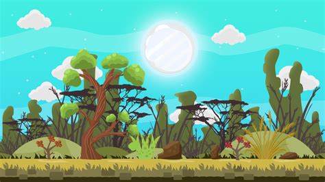 2d Game Forest Vector Background 2 By Marwamj