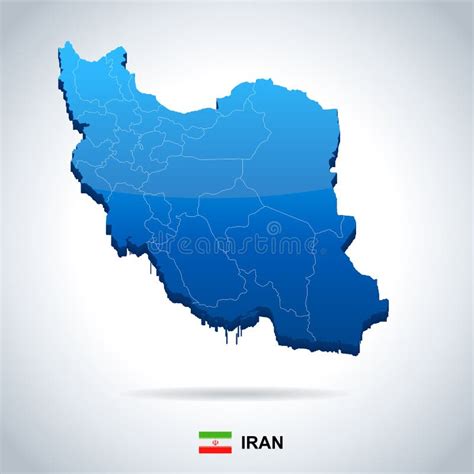 Iran Map And Flag Detailed Vector Illustration Stock Illustration