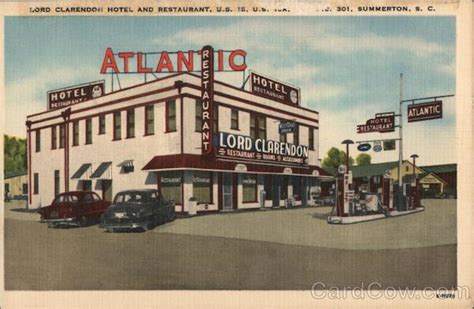 Lord Clarendon Hotel Restaurant Summerton SC Postcard