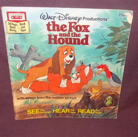 🎆fox And The Hound Rescuers Read Along Story Book And Cassette Tapes