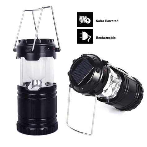 Portable Solar Charger Camping Lantern Lamp Collapsible Led Outdoor