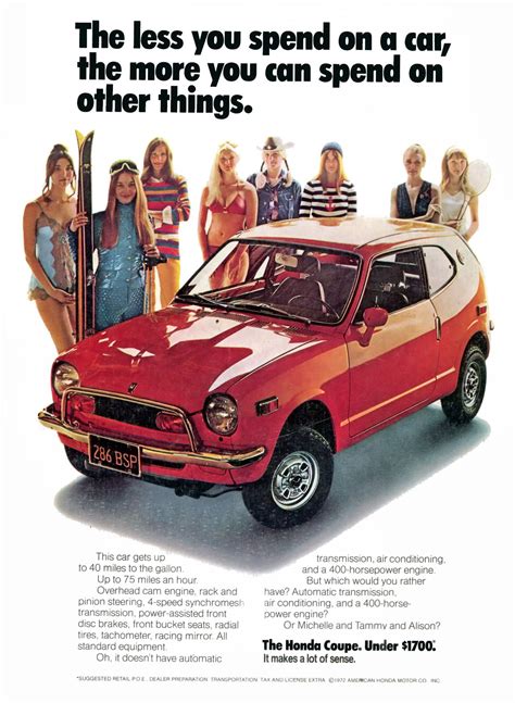 1972 Honda Ad For The Z600 Coupe Honda Coupe Honda Car Ads