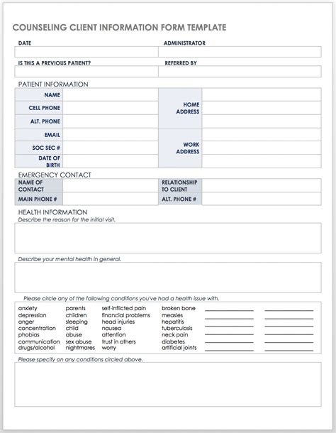 Client Information Sheet Template