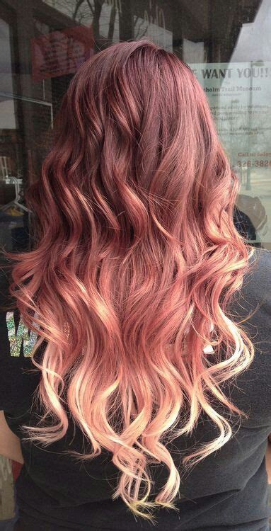 Brunette To Strawberry Blonde Ombre Dark Blonde Ombre Hair Red To