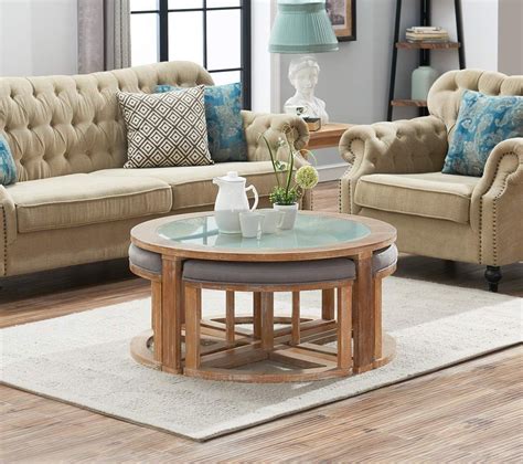 Enjoy free shipping on most stuff, even big stuff. O&K Furniture Round Coffee Table with 4 Nesting Stools ...