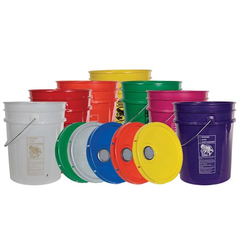 Premium Colored 5 Gallon Buckets And Lids Us Plastic Corp