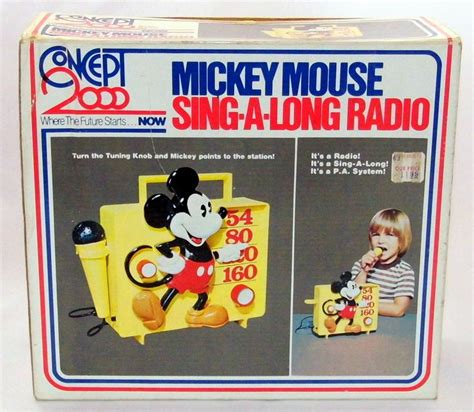 Vintage Mickey Mouse Sing A Long Novelty Transistor Radio By Concept