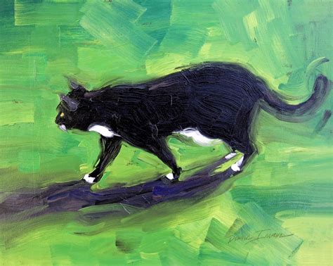Paintings From The Parlor Tuxedo Cat Original Oil Painting Lou