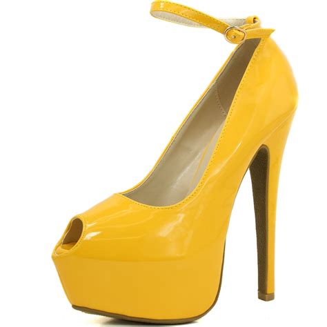 women s extreme high fashion ankle strap peep toe hidden platform sexy stiletto high heel pump
