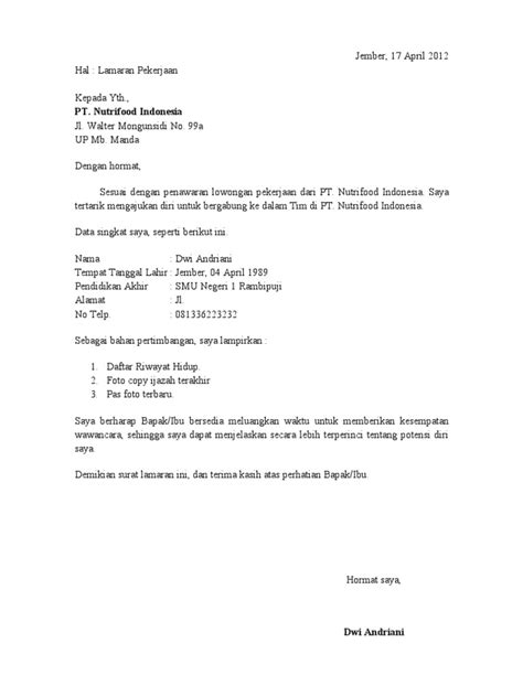 Contoh surat lamaran kerja terbaik, lengkap beserta tips dan trik rahasia pembuatan surat lamaran kerja sehingga mudah mendapatkan pekerjaan. Contoh Surat Lamaran Kerja Yang Baik Dan Benar