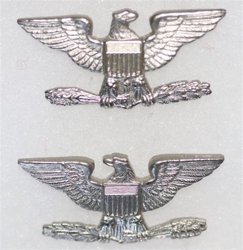 Us Army Colonel Full Size Rank Eagles Pair Ab Insignia