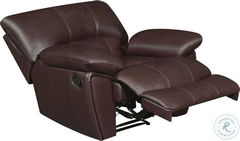 Clifford Chocolate Leather Double Reclining Living Room Set From