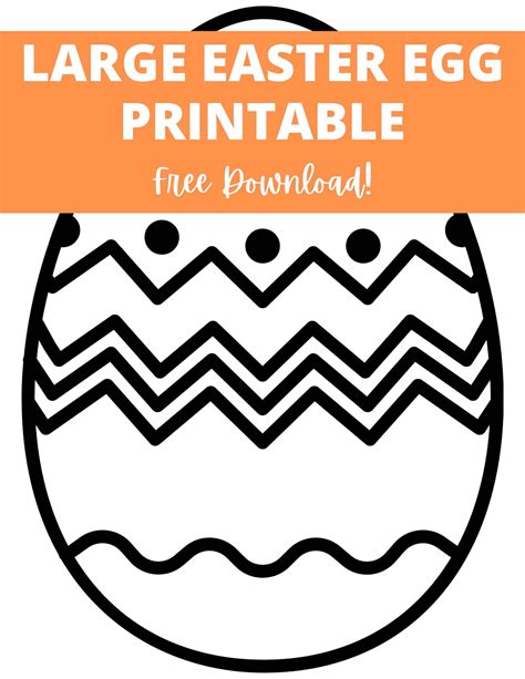 Large Easter Egg Printable Template To Decorate And Color Habitat For Mom