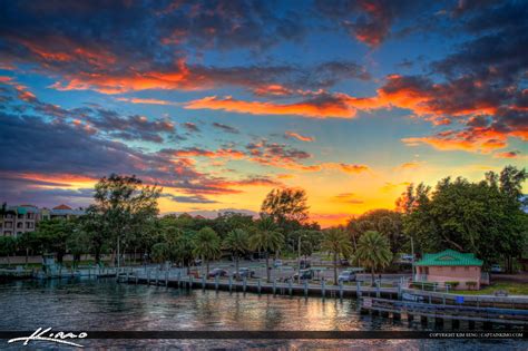 Sunset At Silver Palm Park Boat Ramp Boca Raton Royal Stock Photo