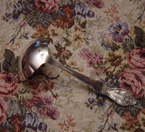 Spoon ring floral silverware remembrance pattern, wm rogers silverplate size 6.5. Wm Rogers Silverplate Gravy Ladle in ornate floral pattern ...