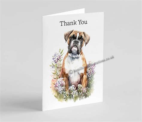 Personalised Boxer Dog Birthday Sympathy Thank You Congratulations