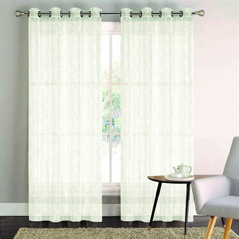 Dainty Home Lacey Extra Wide Sheer Window Curtain Panel Pair