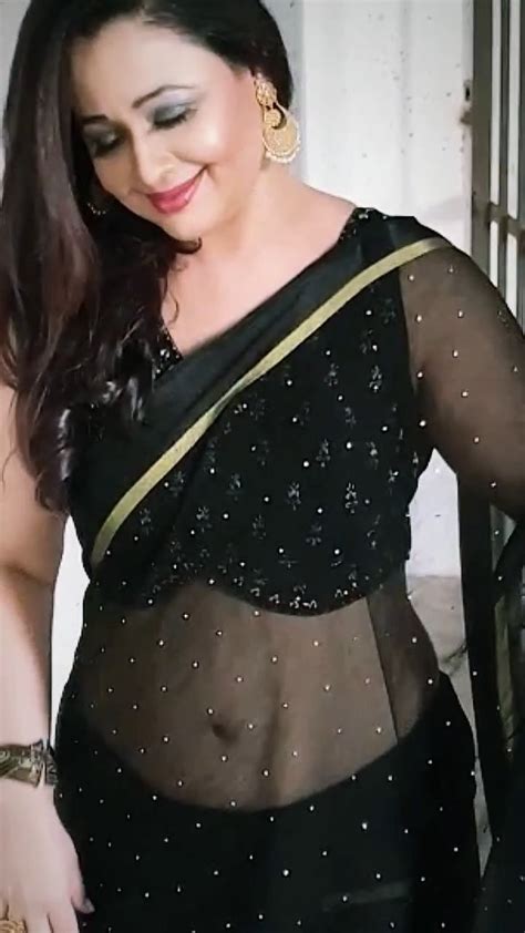 TMKOC S Madhvi Bhabhi Aka Sonalika Joshi S Stunning Look In Sheer Black Saree With Backless Blouse