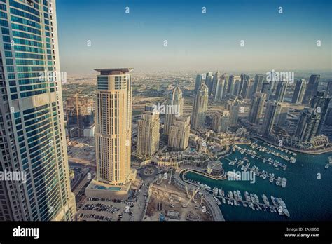 Dubai Skyline From Above Stock Photo Alamy