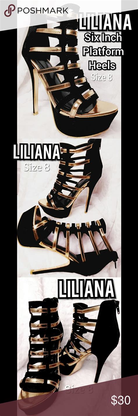 Liliana Gold Strap Platform Heels Heels Platform Heels Liliana