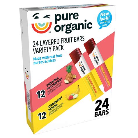 Pure Organic Layered Fruit Bars Variety Pack 24 Ct
