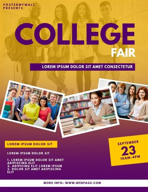 College Fair Flyer Design Template Education Poster Flyer Design