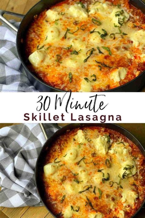 30 Minute Skillet Lasagna Aunt Bees Recipes
