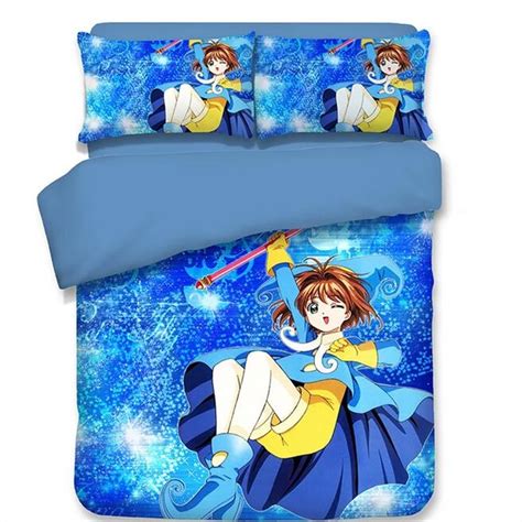 Japanese Anime Cardcaptor Sakura Bedding Set Twin Queen King Size Flat