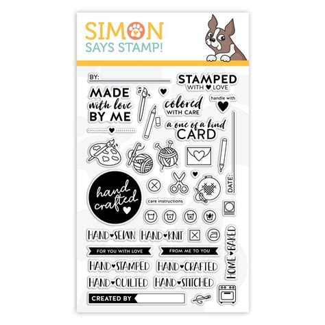 Simon Says Clear Stamps Hand Crafted With Love Sss102029 Clear Stamps