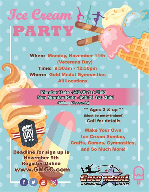 Veterans Day Camp Ice Cream PARTY Click For More Details