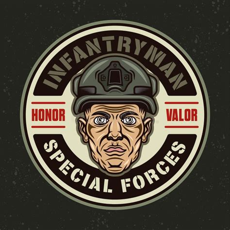 Special Forces Infantryman Vector Vintage Round Emblem Label Badge