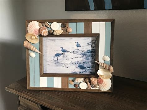 Seashell Picture Frame 5x7 Etsy In 2023 Seashell Picture Frames