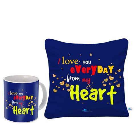 Buy Skytrends Valentine’s Day Birthday Anniversary Combo Cushion With Filler 12 12 And