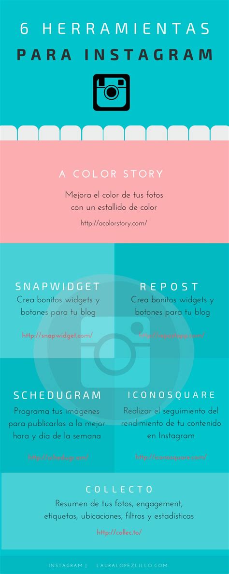 6 Herramientas Para Instagram Infografía Laura Lopez Lillo