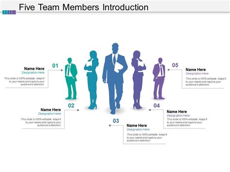 Five Team Members Introduction Powerpoint Presentation Pictures Ppt