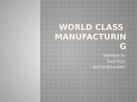 Pptx World Class Manufacturing Ppt Dokumentips