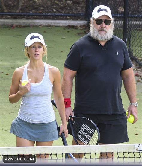 Britney Theriot Sexy Hits The Courts With Russell Crowe For Their