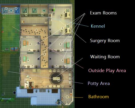Floor Plan Sims 4 Vet Clinic Layout