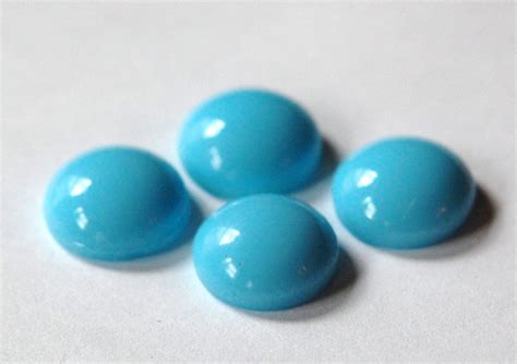 Vintage Blue Glass Cabochons 13mm Cab704s Etsy