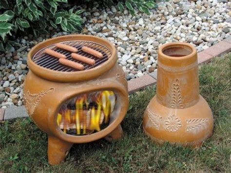 The word chimenea comes from the spanish word for chimney and describes the heaters tall chimney design. Clay Fire Pit BBQ (With images) | Outdoor fireplace ...