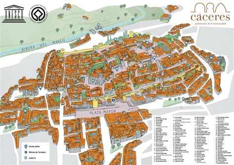 Cáceres Monumental Anverso Mapa Siempre De Paso