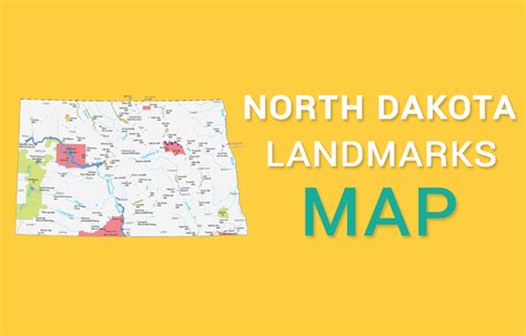 North Dakota State Map Places And Landmarks Gis Geography