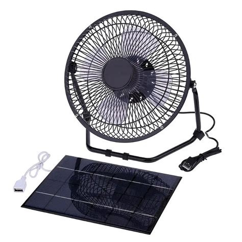 8 Inch Cooling Fan Silent Air Cooling Cooler Ventilation Usb Solar