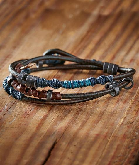 Mens Fair Trade Pacifico Leather Wrap Bracelet Bracelets For Men