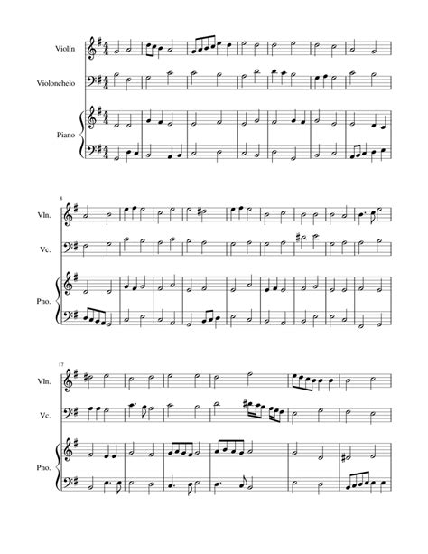 1 sheet music for piano violin cello piano trio