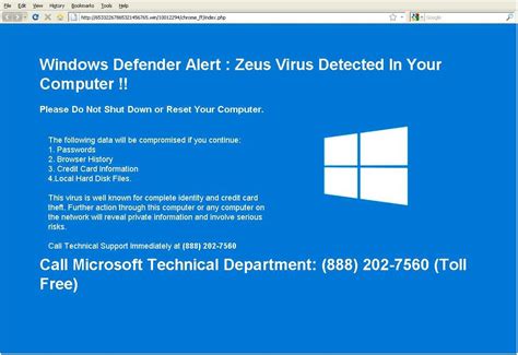 Zeus Virus Alert Removal Remove “windows Detected Zeus Virus” Popup