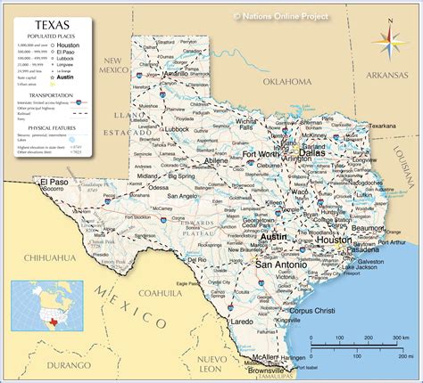 Reference Maps Of Texas Usa Nations Online Project Van Horn Texas