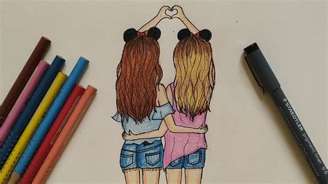 Dibujos Para Colorear Faciles De Mejores Amigas