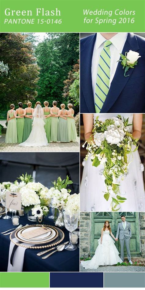Pantone 2016 Spring Color Green Flash And Navy Blue Wedding Color Ideas